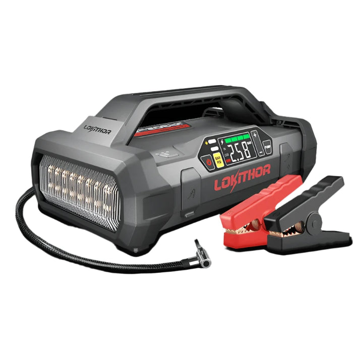 Dark Slate Gray LOKITHOR JA302 Jump Starter with Air Compressor 2500Amp Vehicle Jump Starters