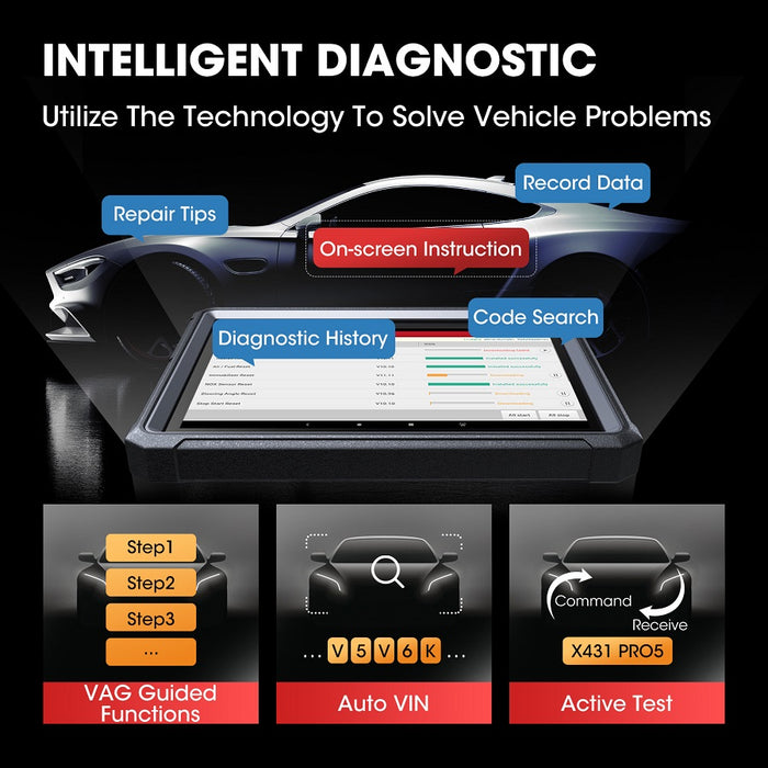 Tan Launch X431 PRO5 SmartLink Diagnostic Scan Tool J2534 Programming Vehicle Diagnostic Scanners