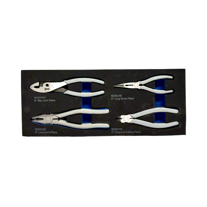 Black Blue Point Standard Pliers Set With EVA Foam Organiser BPS7 Pliers