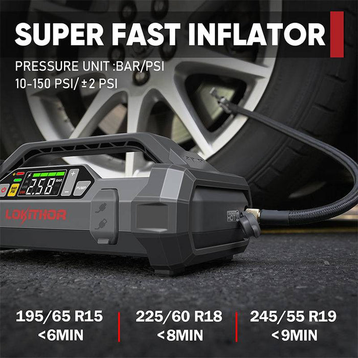 Dark Slate Gray LOKITHOR JA300 Jump Starter with Air Compressor 1500Amp Vehicle Jump Starters