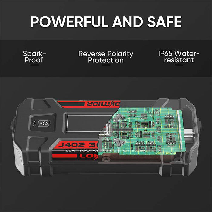 Dark Slate Gray LOKITHOR J402 Jump Starter 100W Two-way Fast Charging 3000Amp Vehicle Jump Starters