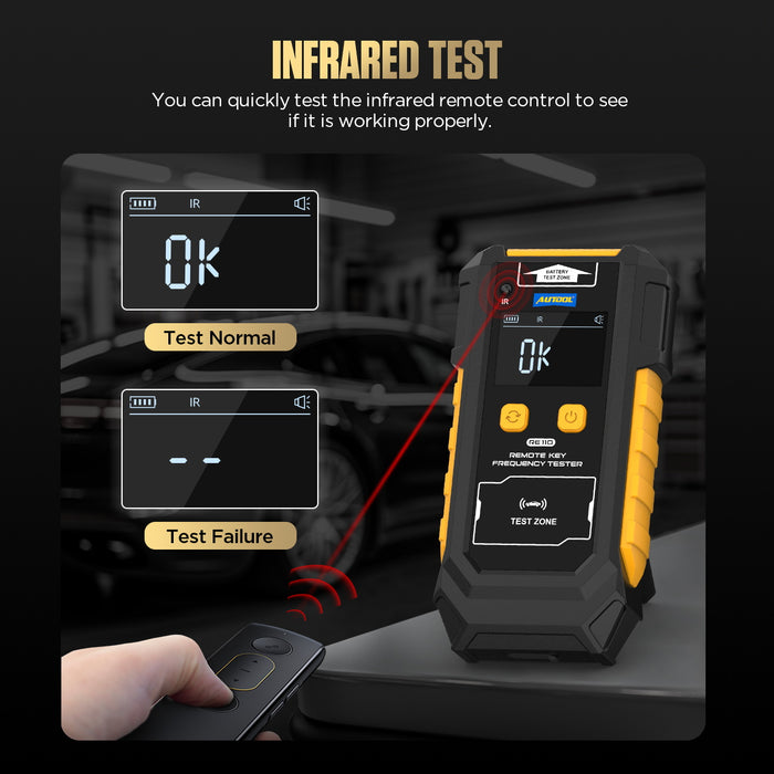 Black AUTOOL RE110 Car Key Frequency Tester key coding