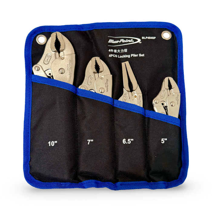 Light Gray Blue Point Locking Pliers, Standard Grip, 4 pc BSGLP404 Pliers