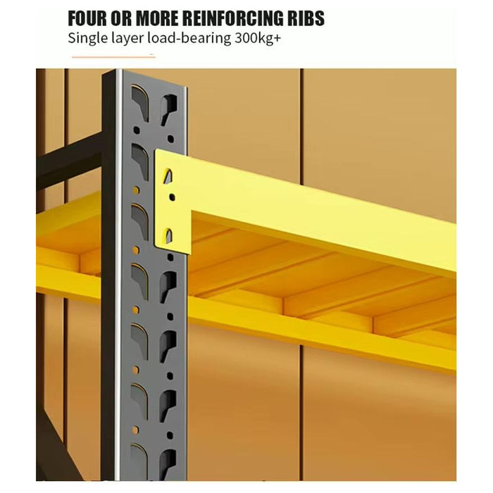 Goldenrod Warehouse Garage Storage Rack Shelving 4 Layer 300kg 6000x600x2000mm Shelving