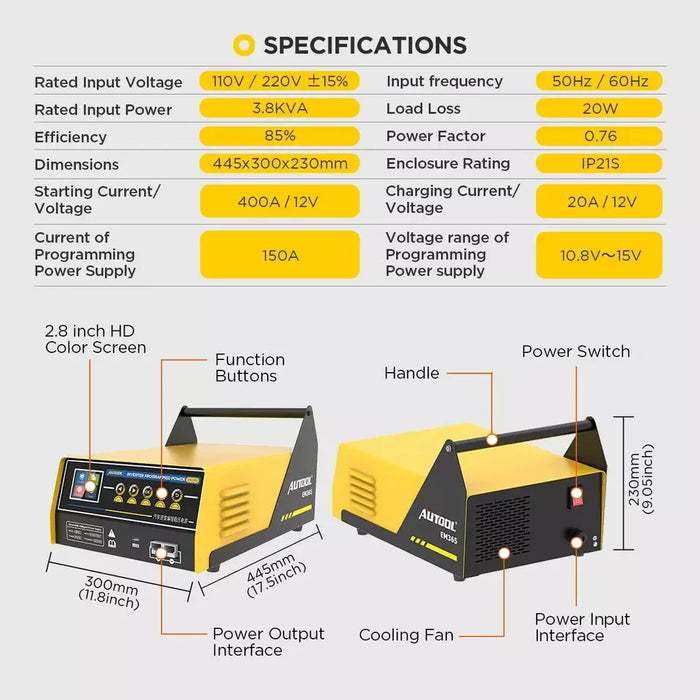 Beige AUTOOL Fast Charging Battery Charger 150A DC Power Supply For Programming Vehicle Battery Chargers