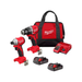 Black Milwaukee M18 Brushless Cordless Compact Drill/Impact Combo Kit Handheld Power Drills