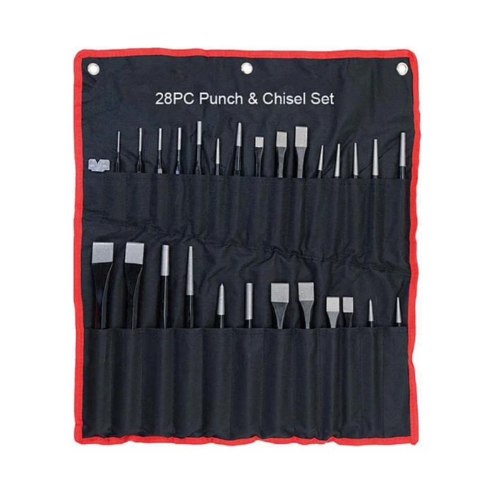 Dark Slate Gray DTNZ Heavy Duty 28PC Punch & Chisel Set Pin Punches Taper Centre Punch Cold Chisel Punch & Chisels