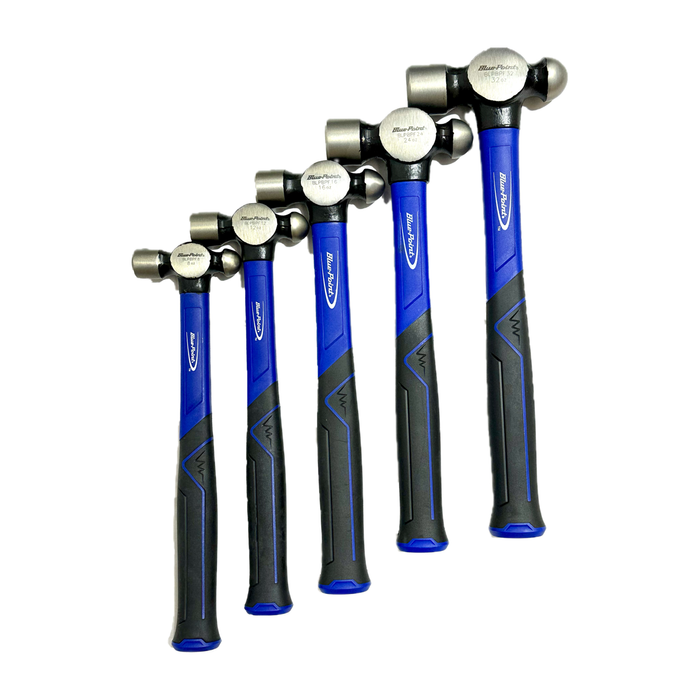 Dark Slate Gray Blue Point Tools 5 Piece Fibreglass Handle Ball Pein Hammer Set Hammers