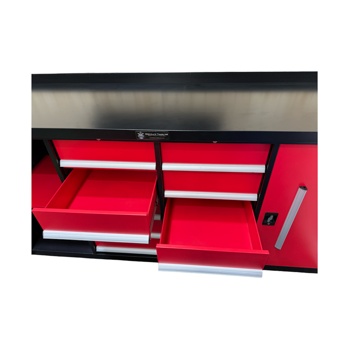 Black DTNZ Ultimate 88" Workshop Bench, Tool Cabinet WORK BENCH