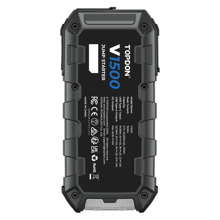 Dark Slate Gray TOPDON V1500 12V 1500A Jump Pack Battery Booster Car Jump Starters Vehicle Jump Starters