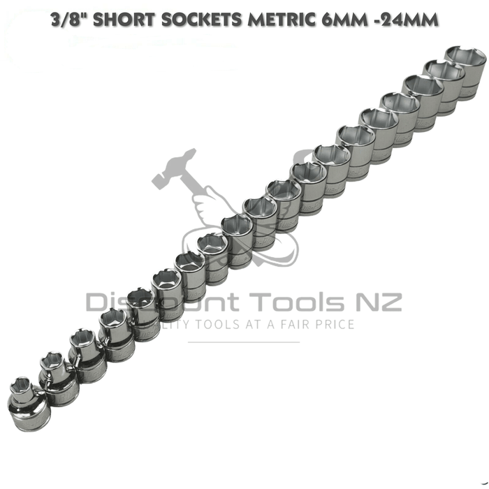 Slate Gray Blue Point 3/8" Standard Sockets Metric 6mm -24mm Sockets