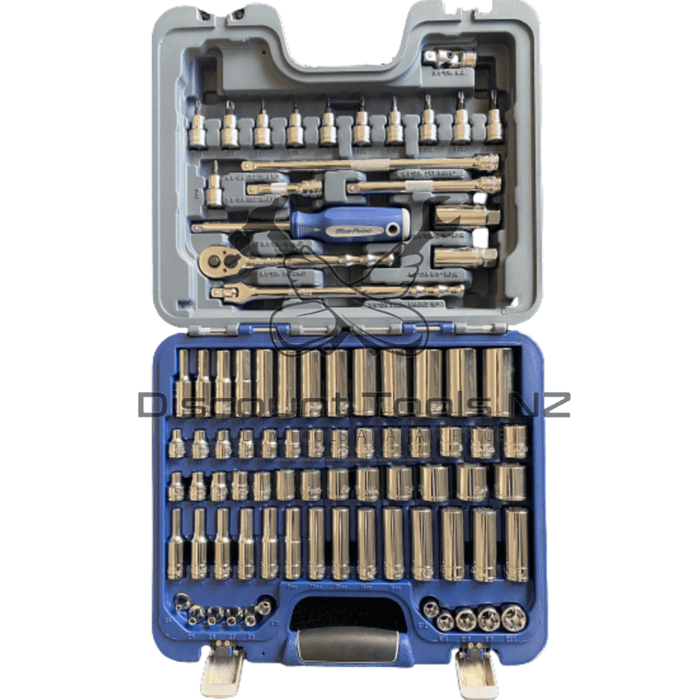 Dark Slate Gray Blue Point 3/8 Inch Drive 85 Piece Socket Set Metric & SAE Socket Sets