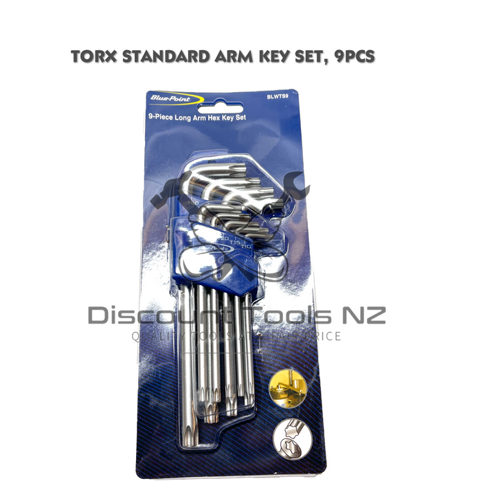 Dim Gray Blue Point L-Torx Key Set, 9pcs Tools