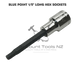 Dark Slate Gray Blue Point 1/2" Long Hex Socket Set 11 Sizes Available Sockets