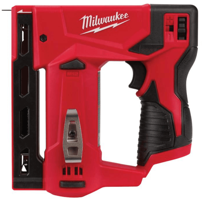 Firebrick Milwaukee M12 12-Volt Lithium-Ion Cordless 3/8 in. Crown Stapler (Tool-Only) Stapler