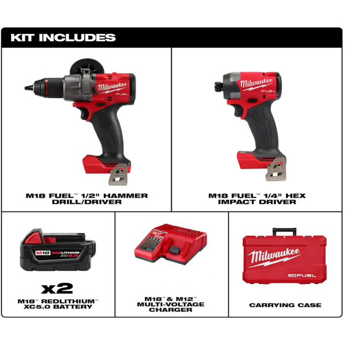 Pale Violet Red Milwaukee M18 FUEL Brushless Hammer Drill and Impact Driver Combo Kit ( GEN4 ) 2022 Handheld Power Drills