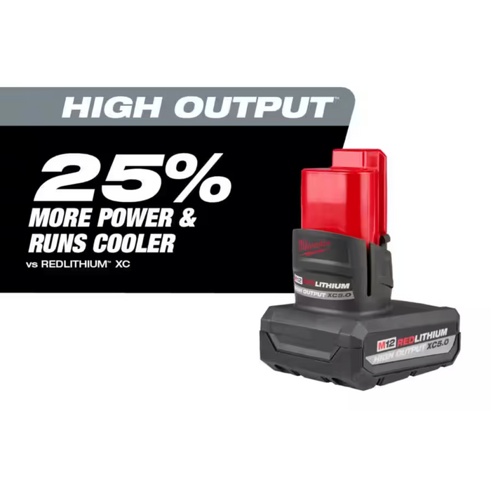 Tan Milwaukee M12 12-Volt Lithium-Ion XC High Output 5.0 Ah Battery Pack power tool battery