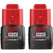 Maroon Milwaukee M12 12-Volt Lithium-Ion 1.5Ah Compact Battery 2 Pack Battery